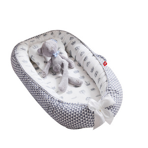 Portable Adjustable Newborn Lounger Crib, Baby Nest for Co-Sleeping, 100% Cotton & Breathable Fiberfill,