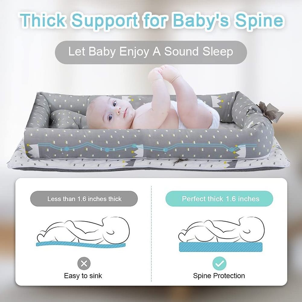 Baby Lounger Cover Baby Nest Cover 100% Cotton Breathable Sleeping Bed Cover for Newborn Nest Co Sleeping Bed Machine Washable