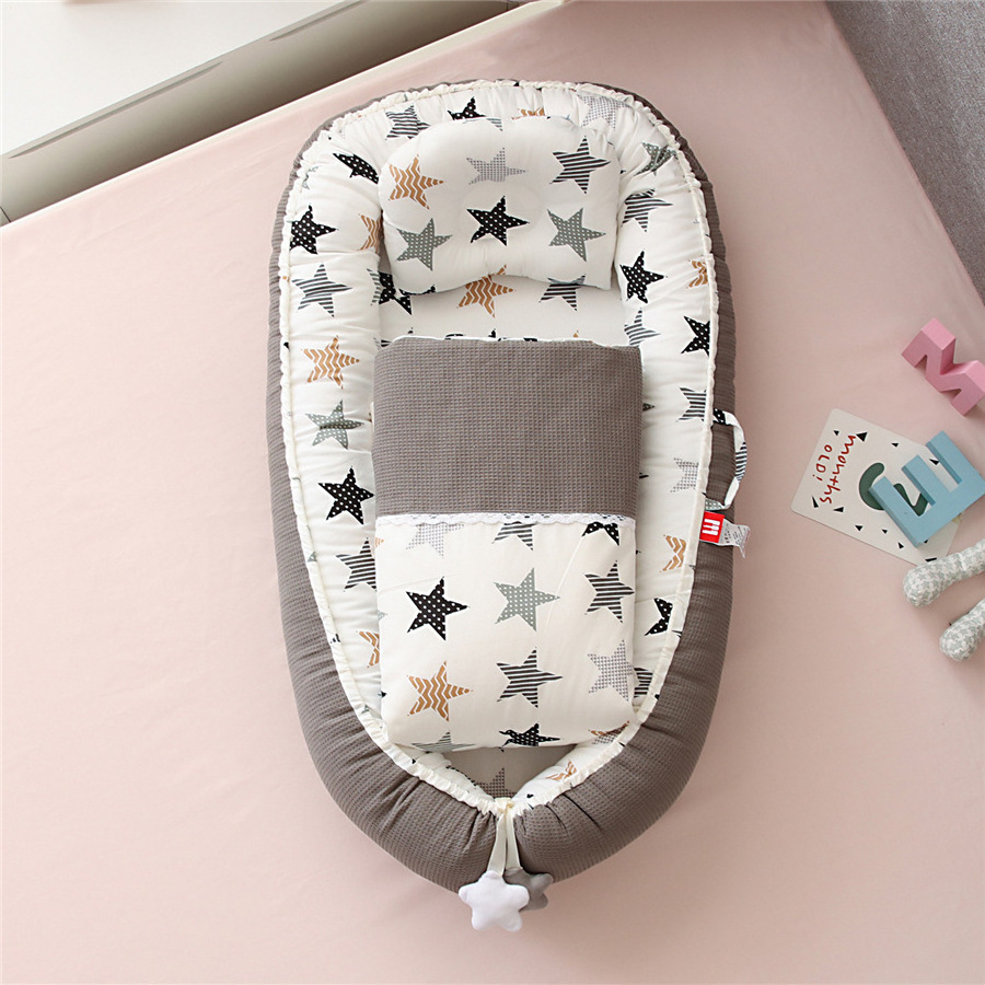 Baby Lounger Baby Nest Portable Newborn Co Sleeping Canvas Fabric Infant Bassinet Mattress Floor Seat Travel Crib Baby Bed