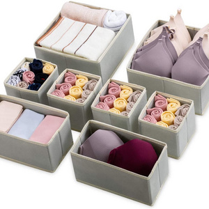 Drawer Organizer Clothes 8 Pack in 3-Size Foldable Underwear Drawer Organizers Storage Box Bin for Underwear