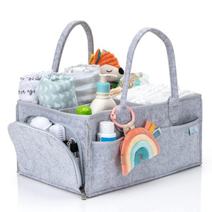 Diaper Caddy Organizer for Diapers, Wipes & Other Nursery Essentials - Portable Diaper Caddy for Changing Table Organizer