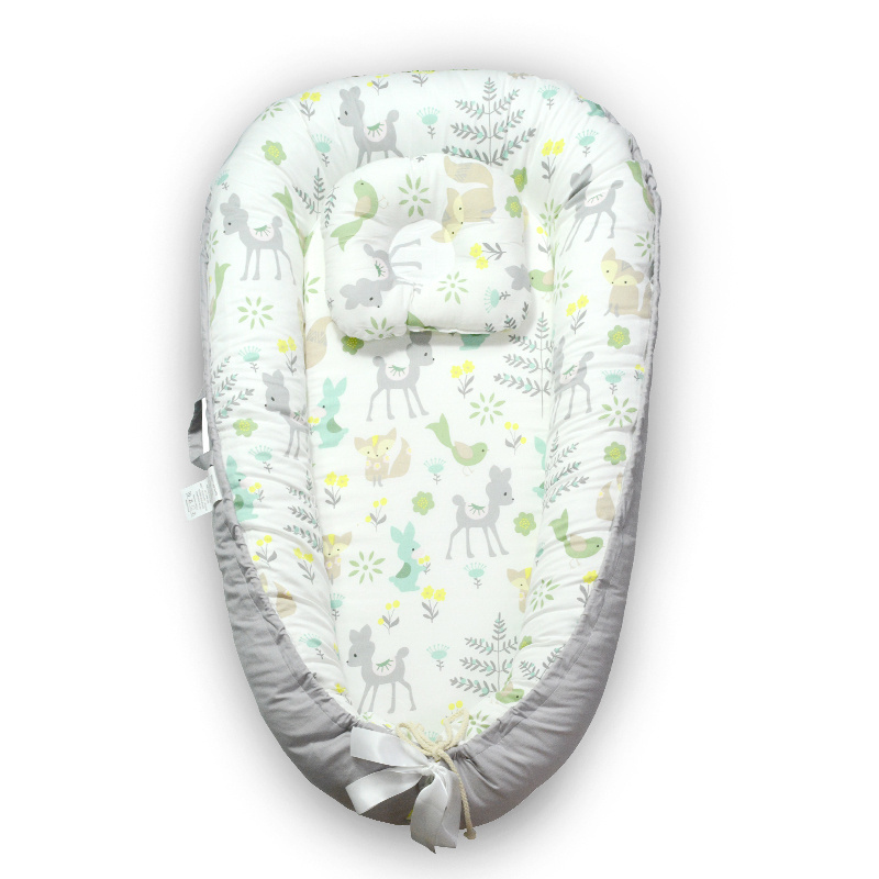 Cotton Crib Newborn Lounger Baby Nest For Kids  Custom Portable Breathable Fiberfill Infant Travel Sleeping Cot Bed