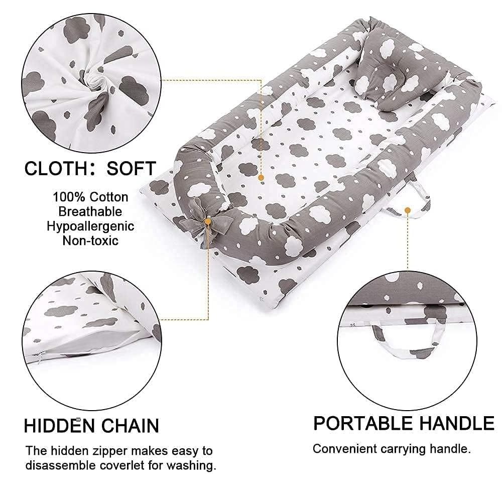 Baby Lounger Cover Baby Nest Cover 100% Cotton Breathable Sleeping Bed Cover for Newborn Nest Co Sleeping Bed Machine Washable