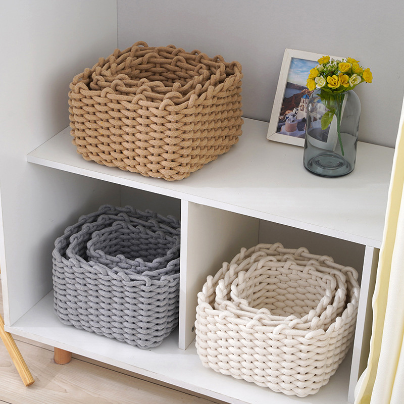 Cotton rope storage basket , gift basket for clothes fast for Organizing Bins Organizer for Towel Book Cloth Dog Toys