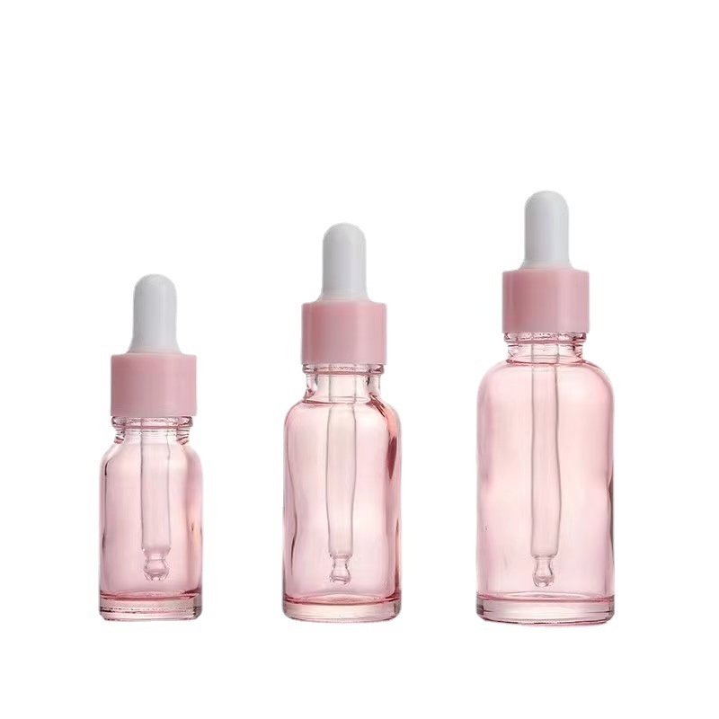 5 10 20 30ml  PInk  Glass Bottle with dropper for  essential oil manufacturer/wholesale