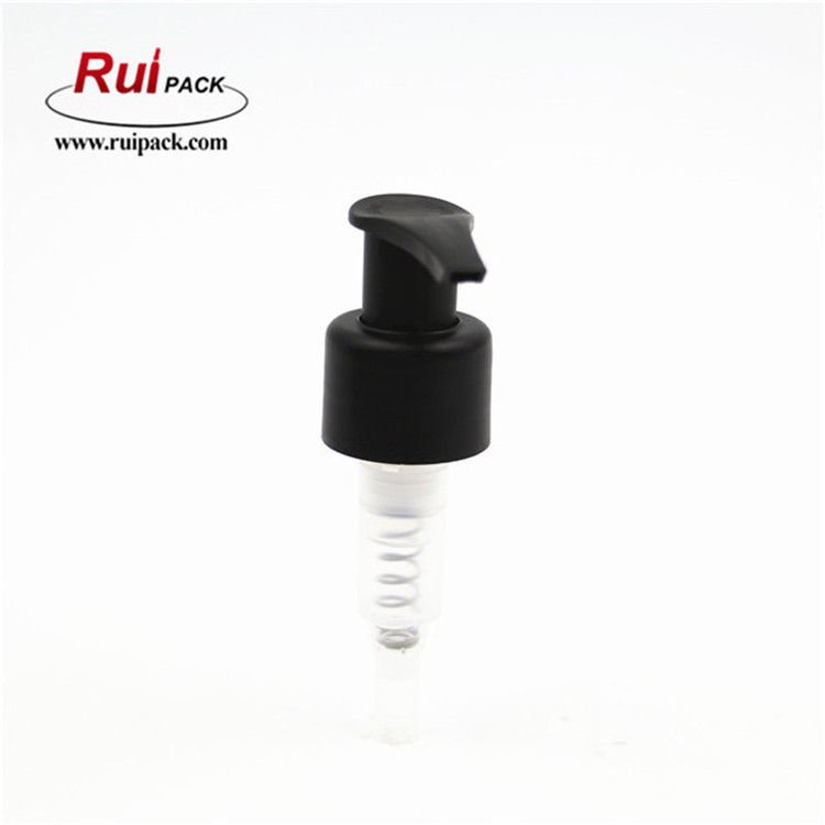 Glossy/matte black plastic bottle cap 24/410 screw lotion pump plastic switch hand 24 410 pump