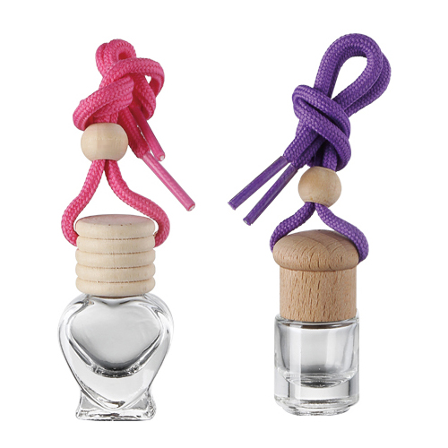 Wholesale square fragrance perfume smart car hanging glass bottles aromatherapy car diffuser