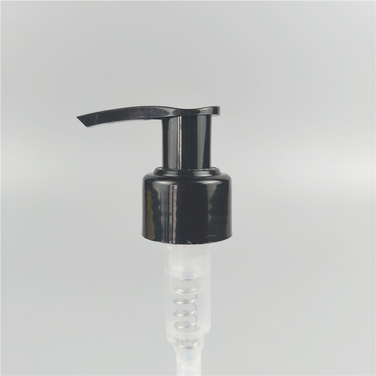 Glossy/matte black plastic bottle cap 24/410 screw lotion pump plastic switch hand 24 410 pump