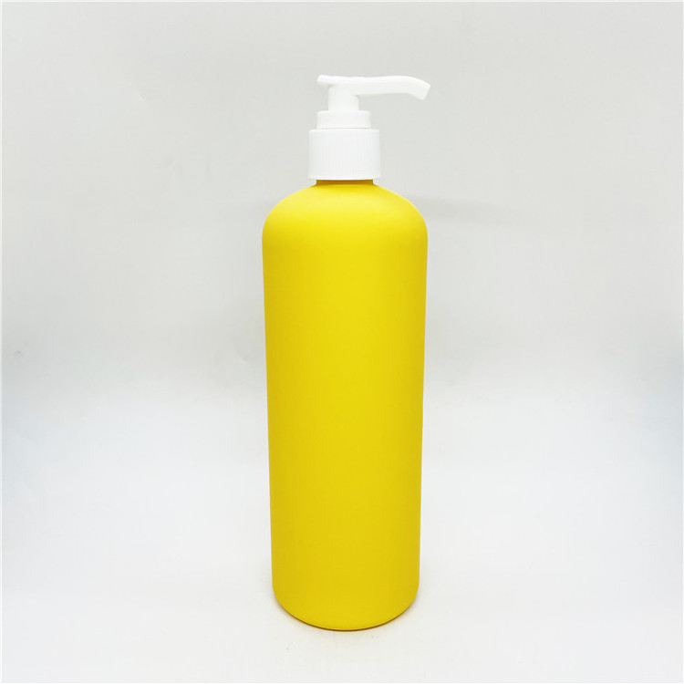 factory RUIPACK OEM ecofriendly 100ml 200ml 250ml 300ml 400ml 500ml Yellow soft touch plastic PCR pet cylinder shampoo bottle