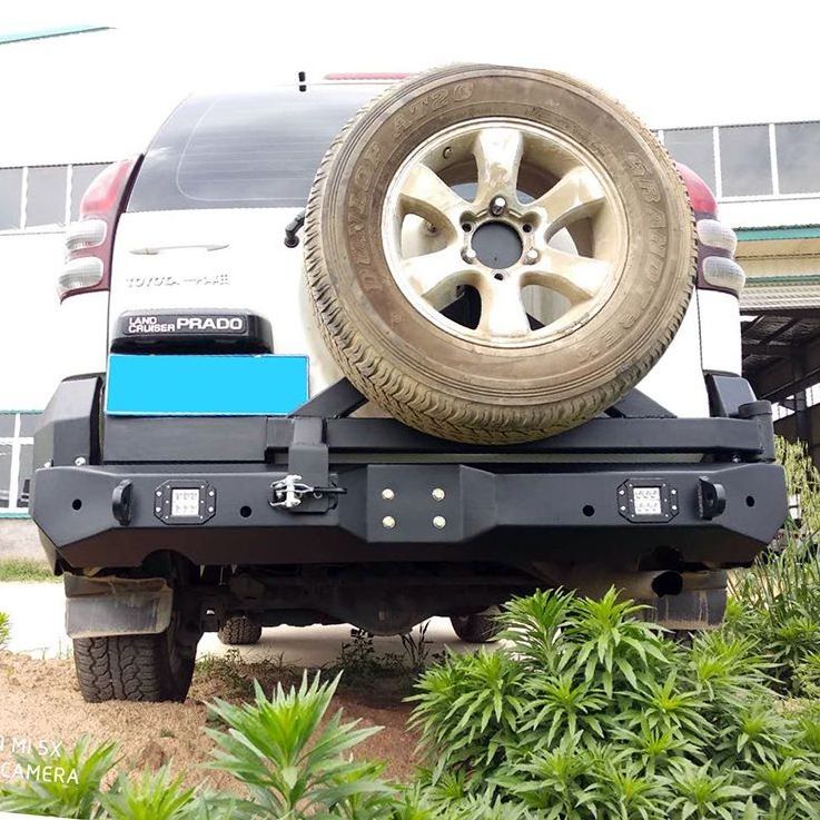 Toyota Hilux Land Cruiser Prado 120 Off Road Car Protector Steel Rear Bumper with Tire Carrier