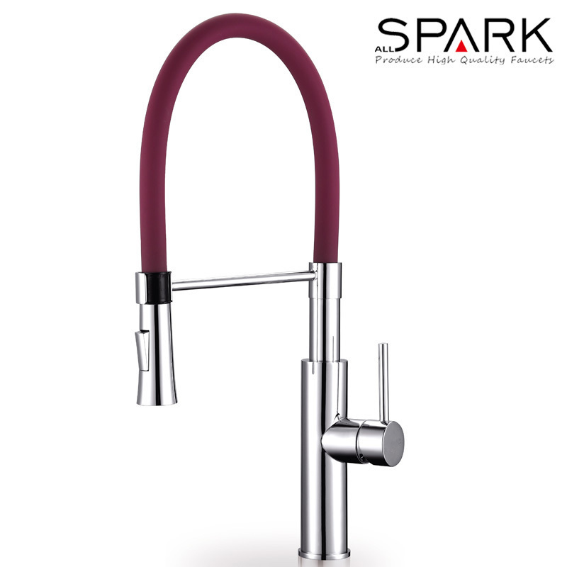 Kaiping factory yellow hose pull down kitchen faucet