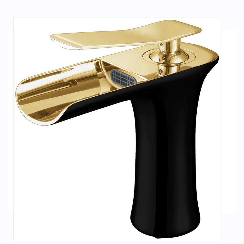 Commercial brass matte black waterfall faucet