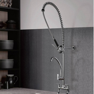 Wall mounted pre rinse industrial kitchen faucet