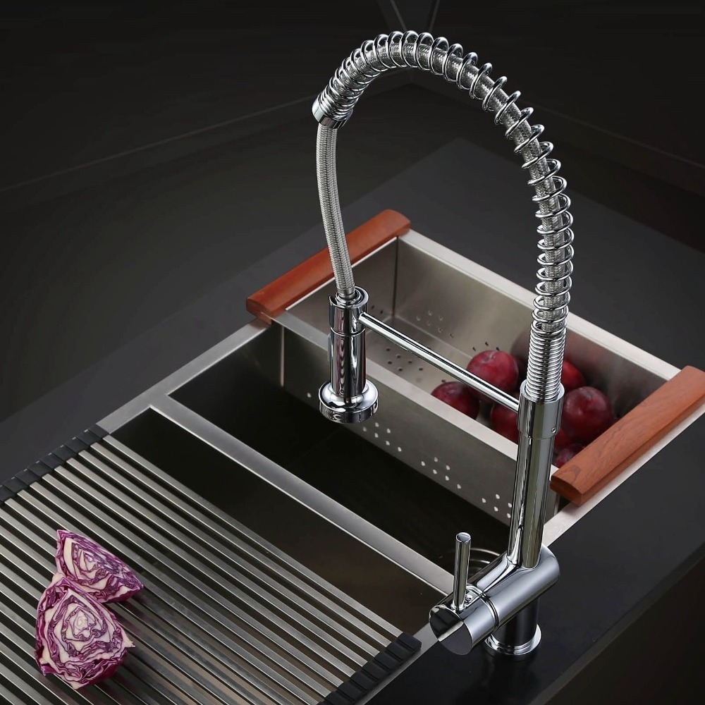 Wall mounted pre rinse industrial kitchen faucet