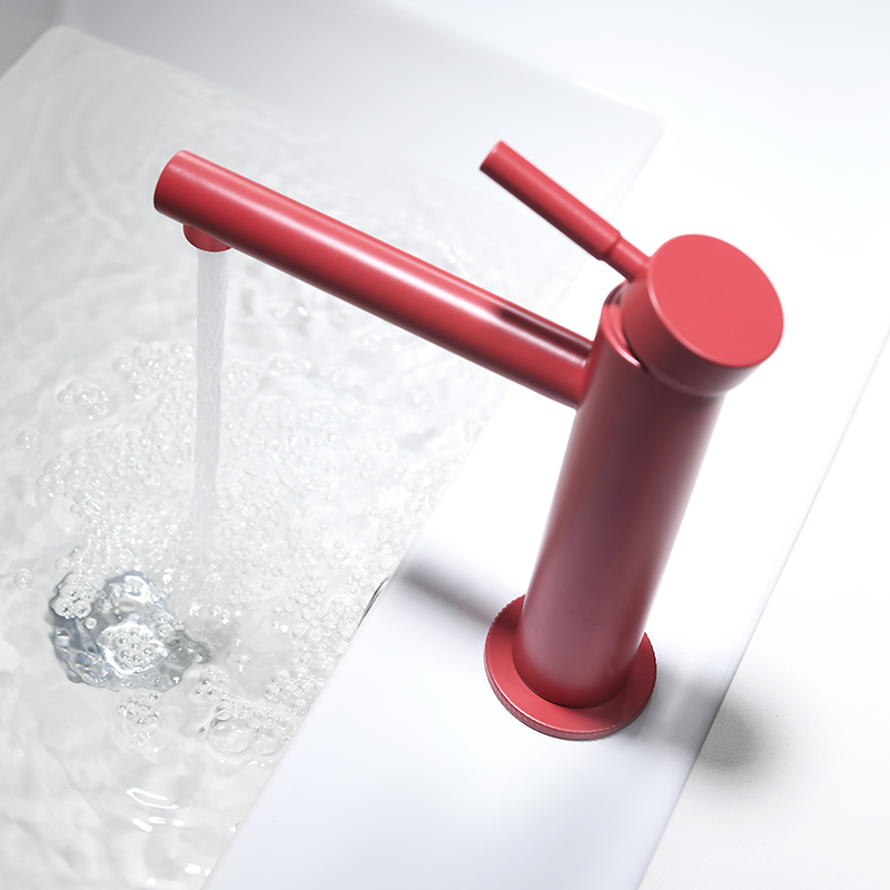 Watermark certification luxury tapware bathroom basin mixer red faucet