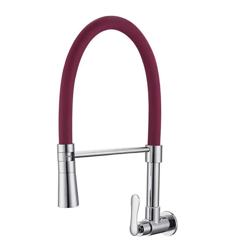 Kaiping brass wall mounted pull-down kitchen faucet with sink taps