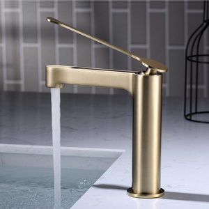 Kaiping taps manufacturer griferia bathroom brass basin tap copper brush gold faucet