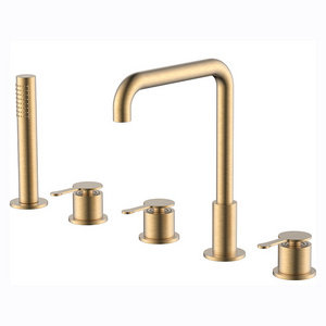 Original design deck mounted gold bathtub faucet set