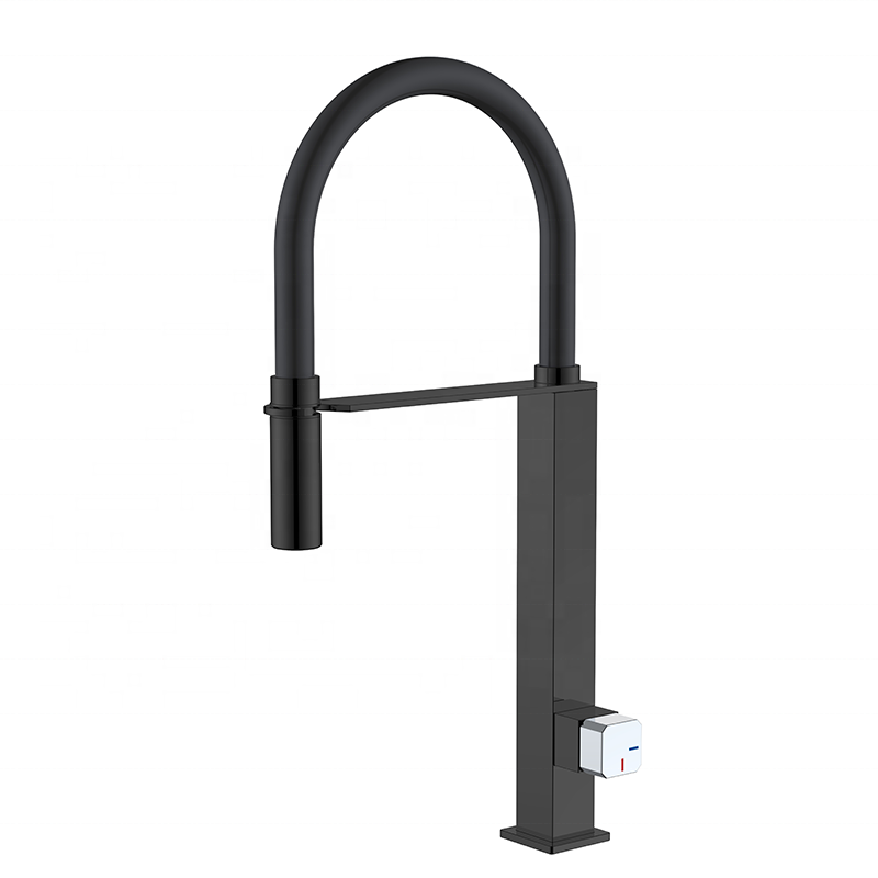 Contemporary brass black wall mounted basin faucet