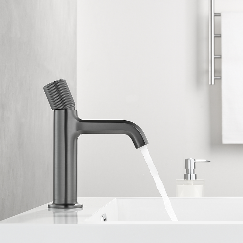 High end matte black bathroom faucets hot and cold water mixer