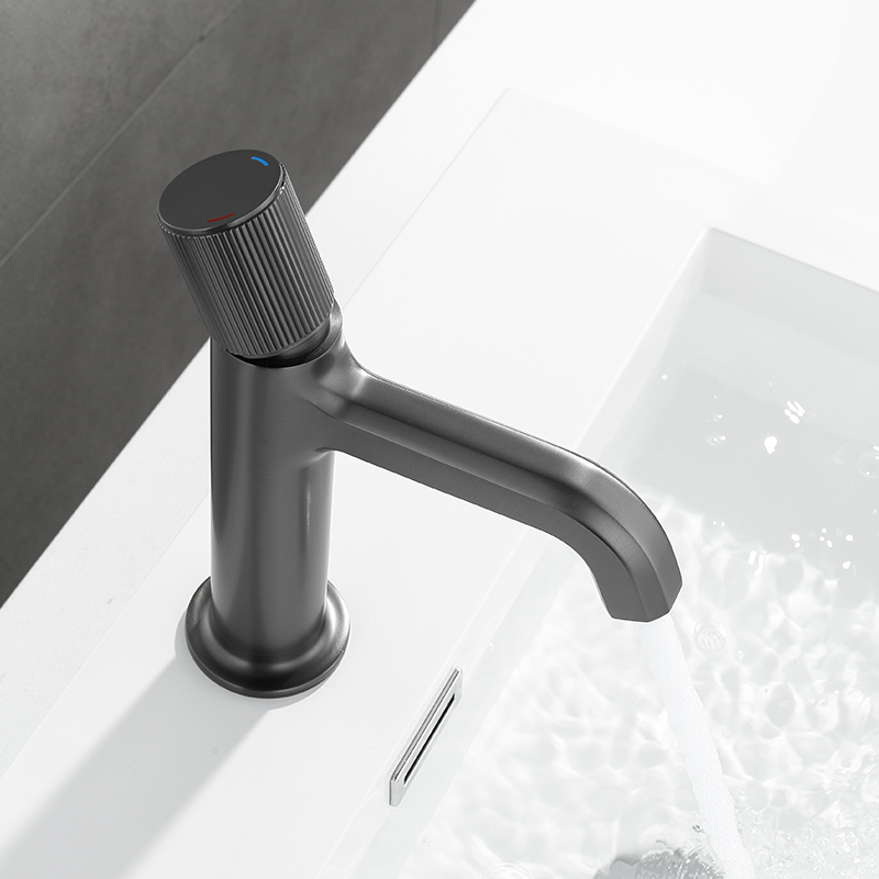 High end matte black bathroom faucets hot and cold water mixer