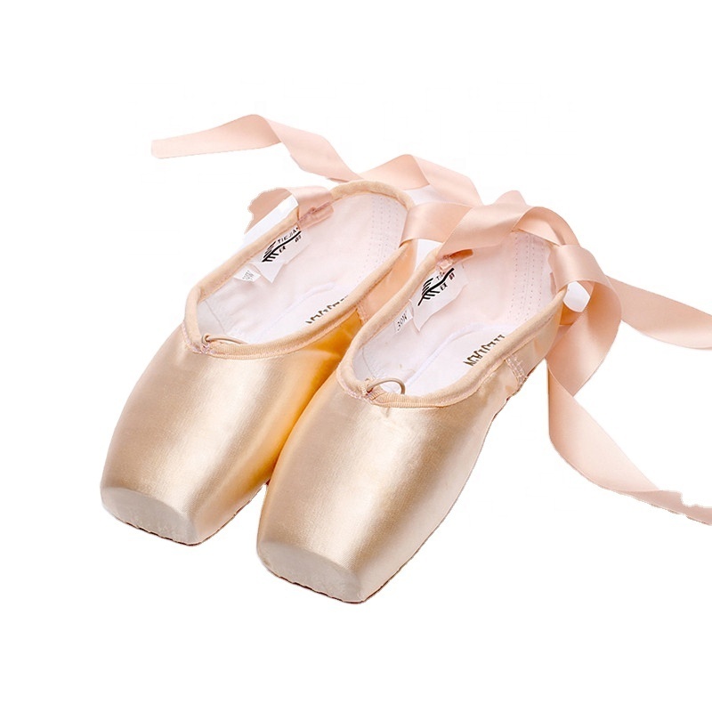 Professional ballet shoe Hard Bottom Satin Straps Practice Pointe Shoes for women dance shoes