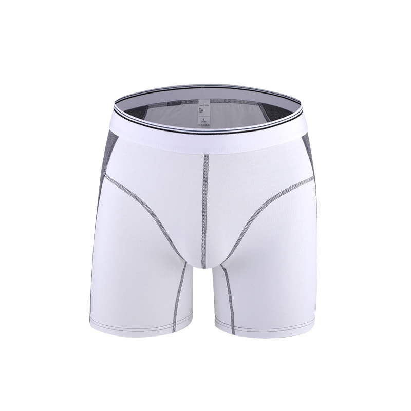 OEM Design custom boxers briefs solid long leg mens cotton underwear breathable sports boxers shorts