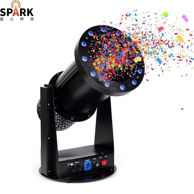 SP 1500W DMX control adjustable spray direction 12pcs RGB LED confetti machine confetti cannon machine