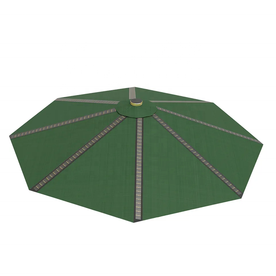 Patio umbrella with solar power LED lights lighting umbrella with tilt and crank outdoor for garden backyard pool beach