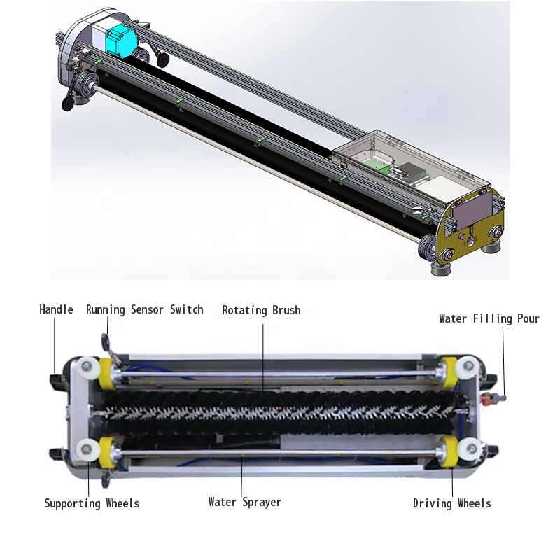 Automatic Solar Farm photovoltaic Cleaning Machine 1950mm Panel Cleaning Robot For solar power system Solar Station Clean Tools