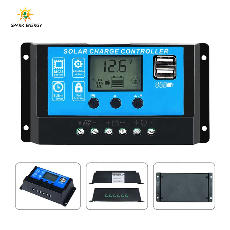 20A solar charge Controller 12V/ 24V Solar Panel Regulator with Adjustable LCD Display PWM Auto Parameter