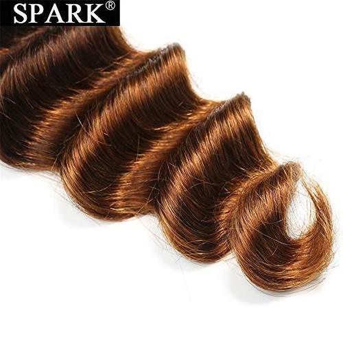 Spark 3 Tone Ombre Loose Deep Hair 3 Bundles with Closure 1b/4/30 Brazilian Virgin Human Hair Weave Bundles with Closure