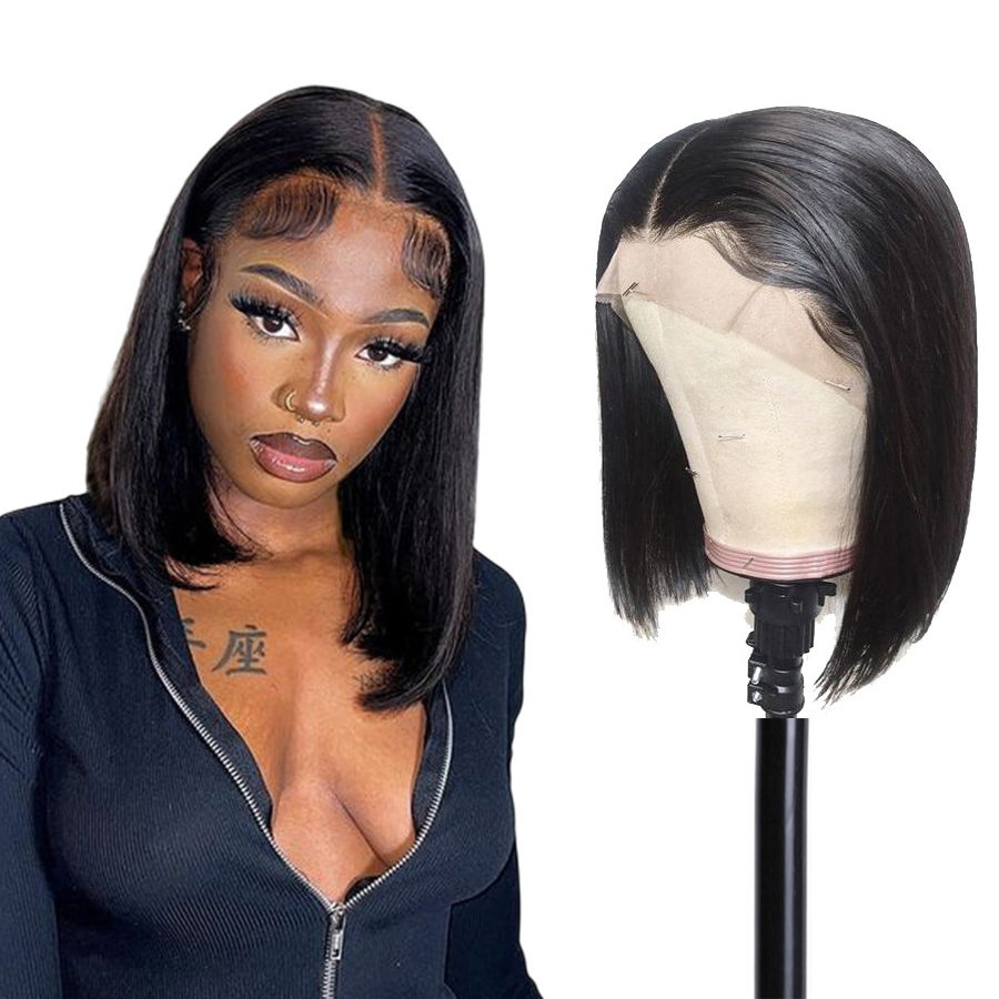 Bone Straight Human Hair Bob Wigs Lace Front High Quality Hair Extensions Vietnamese 100% Virgin Human Hair Wigs For Black Women