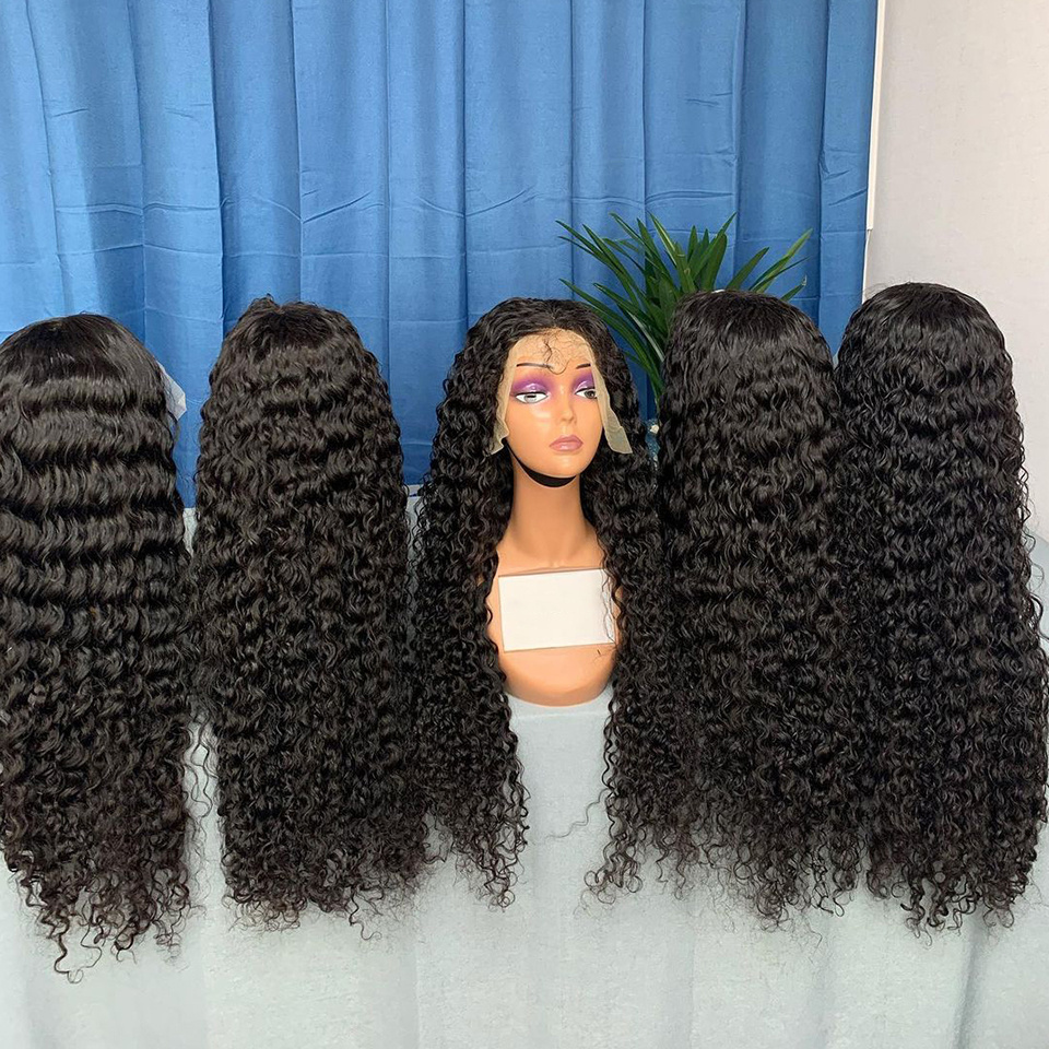 32 Inch 180% 4x4 Lace Closure Water Deep Wave Wig Raw Human Hair Lace Front Wigs Curly Lace Closure Wigs For Black Women