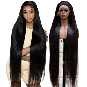 Cuticle Aligned Hair Lace Frontal Wig 38 40 Inch Human Hair Lace Front Wigs Beauty Supply Store Treasure Wigs Resell