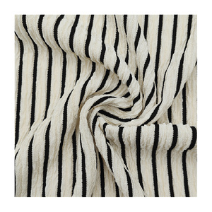 New Arrive 95% Polyester 5% Spandex Wrinkle Crinkle Crepe Strip Knitted Jacquard Fabric For Dress