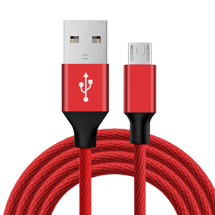 1m Micro USB to USB 2.0 Cable Nylon Braided Sync and Fast Charging mobile phone charger Micro USB Cable