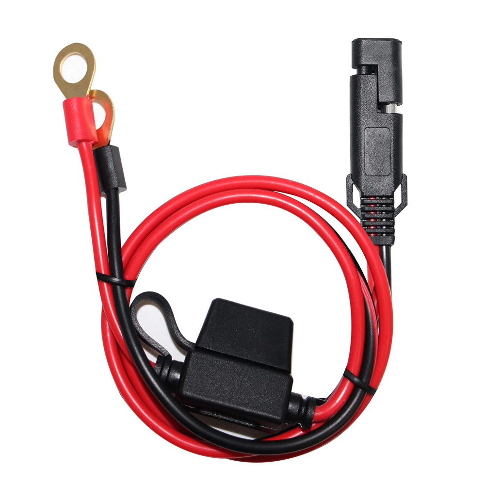 4FT 12V Ring Terminal SAE to O Ring Connecters Extension Cord Cable Connector for Battery Charger Maintainer