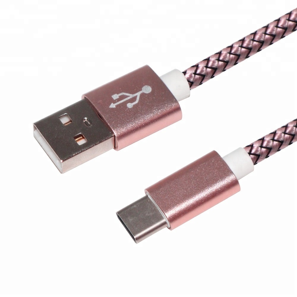 Durable braided 28awg/1P+ 24awg/2C USB A Male to Micro Colorful Braid Nylon usb to micro usb cable