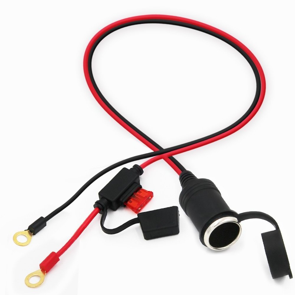 red/black 2cores 10awg 16awg 18awg pure copper conductor SAE solar charger cable to eyelet terminals rings