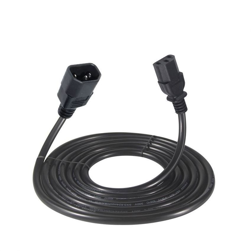 Iec Male to Female Connector 60320 320 Electrical Extension C14 To C13 extension Power Cord Cable