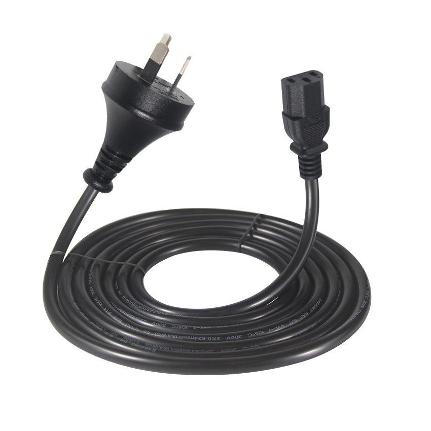 Factory Direct New Zealand Cable Listed H05RN-F Rubber 1.0MM 1.5MM 3 Pin Prong AC Universal Plug IEC C13 AU Power Cord