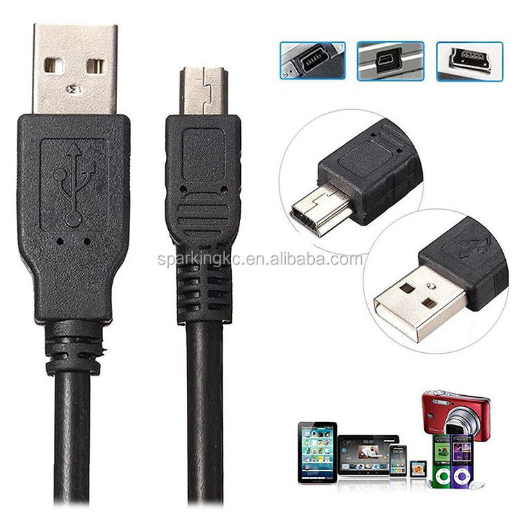 Wholesales 28awg/1p 24awg/2c Mini USB 5P Data Sync Power Supply Charge Cable