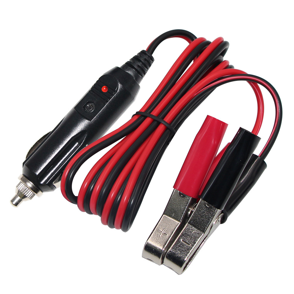 12V 24V Auto Cigarette Male Battery Red Black Cable Alligator Clips for Car Motorcycle Boat Lighter Solar Charger Clamp Power