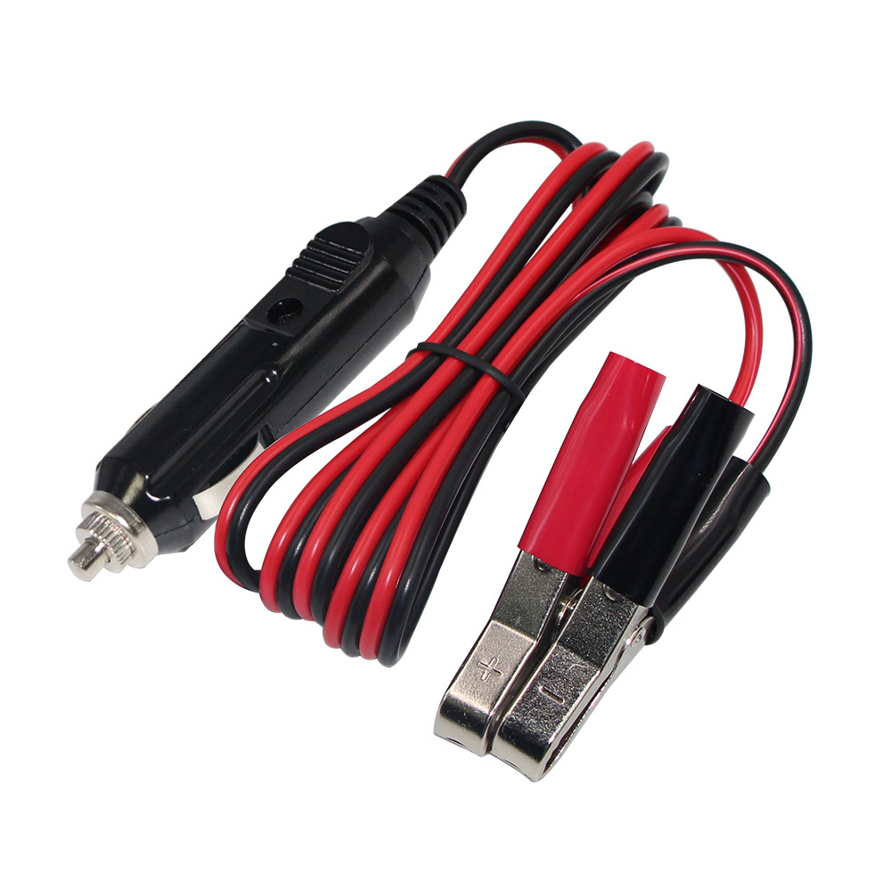 12V 24V Auto Cigarette Male Battery Red Black Cable Alligator Clips for Car Motorcycle Boat Lighter Solar Charger Clamp Power