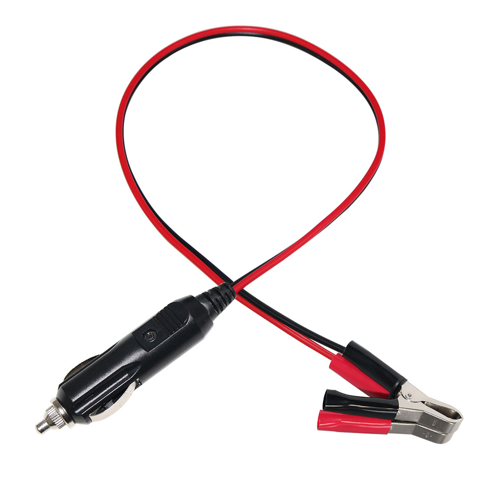 12V 24V Auto Cigarette Male Battery Red Black Cable Alligator Clips for Car Motorcycle Boat Lighter Solar Charger Clamp Power