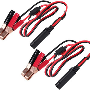 1.5FT 12V 7.5A Fuse SAE 2Pin Quick Disconnect SAE to Battery Alligator Clip Clamp Battery Charger Cable for car motorcycle boat