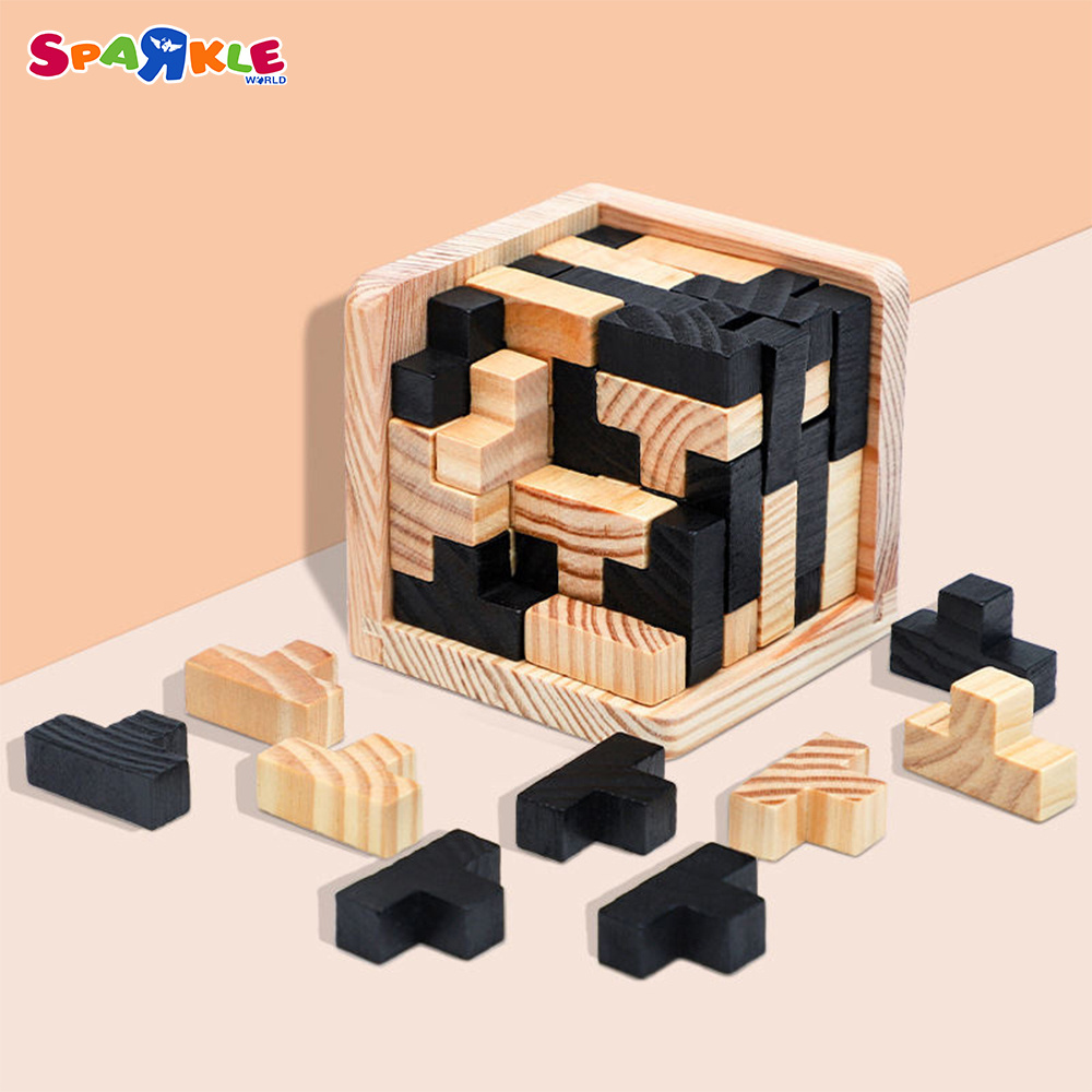 Children's Unlocking Wooden Toys Luban Lock Puzzle Casual Toys For Kids