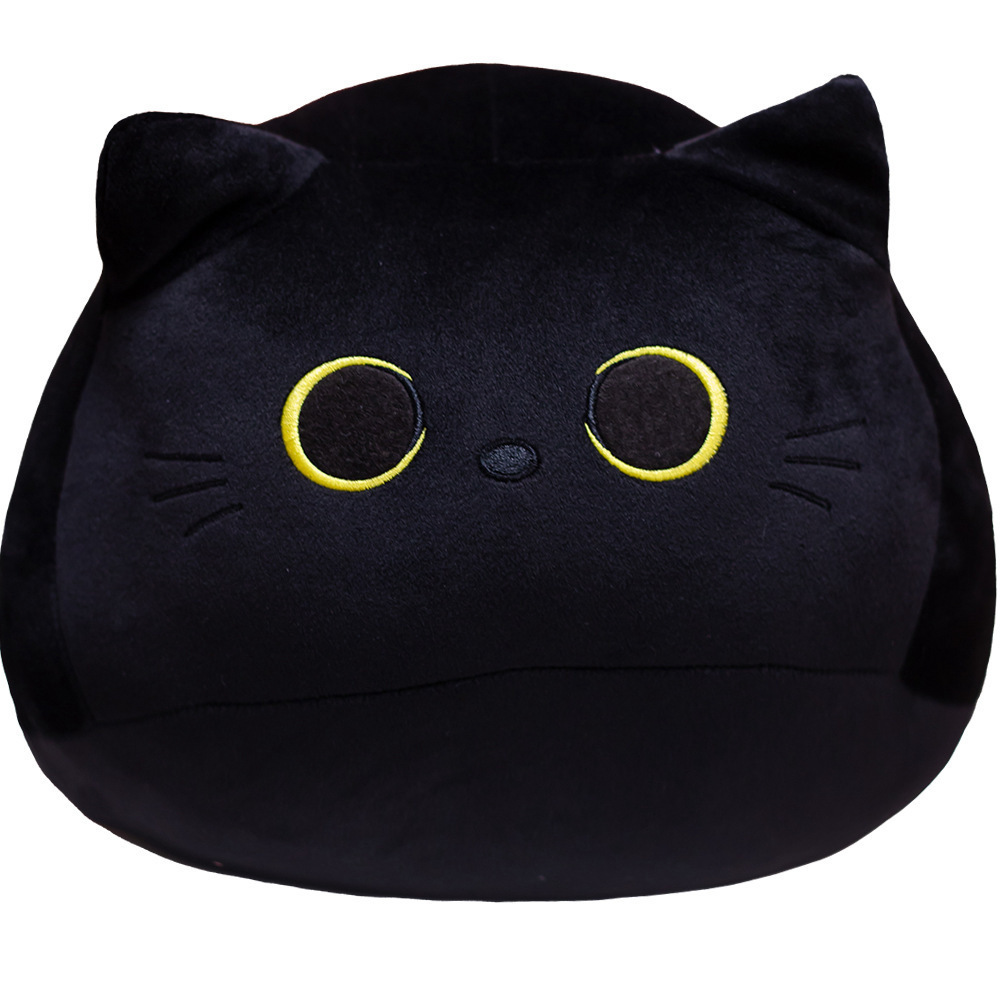 Hot  Selling Black Cat Big Hugging Soft PlushToy Pillow Cute Animal Stuffed Pillow Cushion Soft Cat Plush toy