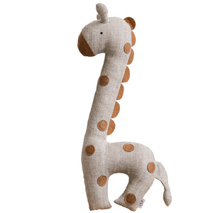 2024 Baby Soft Stuffed Doll Cartoon Animal Goose Rooster Giraffe Raccoon Lion Unicorn Plush Soothe Kids Sleeping Doll Toy